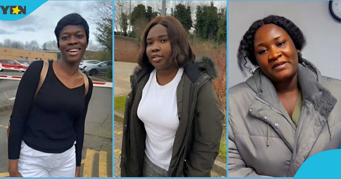 Photo of three Ghanaian ladies sharing their experiences as midwives in the UK.