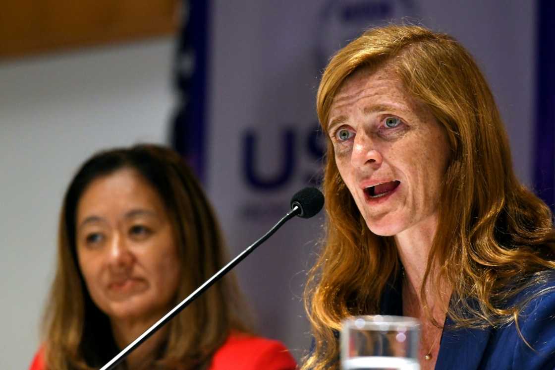 Administrator of the United States Agency for International Development Samantha Power, speaking in Sri Lanka on September 11, 2022, has promised new funding to support emergency therapeutic meals for children Administrator of the United States Agency for International Development Samantha Power, speaking in Sri Lanka on September 11, 2022, has promised new funding to support emergency therapeutic meals for children