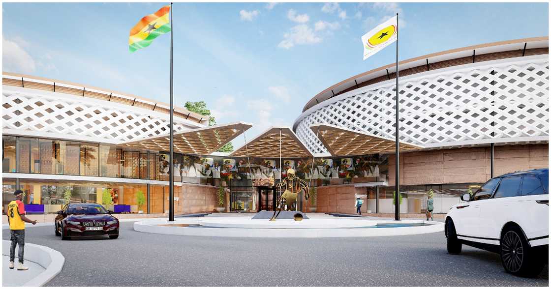 An up-close view of the sports museum An up-close view of the sports museum