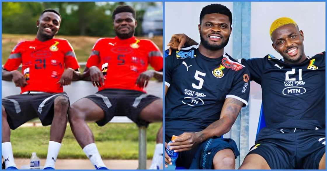 Thomas Partey bonds with Abdul Salis ahead of Mali clash