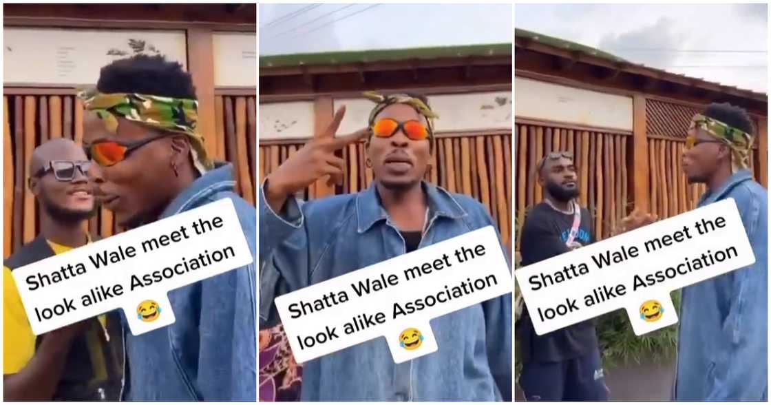 Shatta Wale's lookalike hangs out with Mr Drew and King Promise's lookalikes Shatta Wale's lookalike hangs out with Mr Drew and King Promise's lookalikes