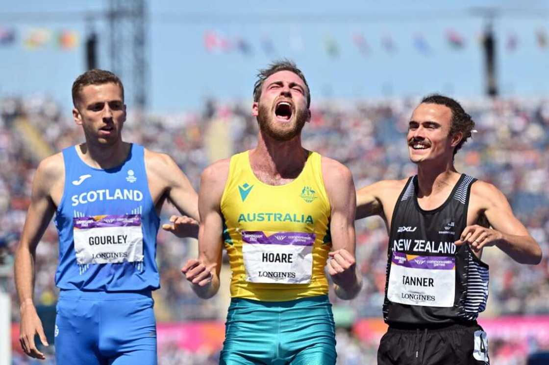 Australia's Oliver Hoare (centre) celebrates victory in the final of the men's 1500m at the Commonwealth Games Australia's Oliver Hoare (centre) celebrates victory in the final of the men's 1500m at the Commonwealth Games