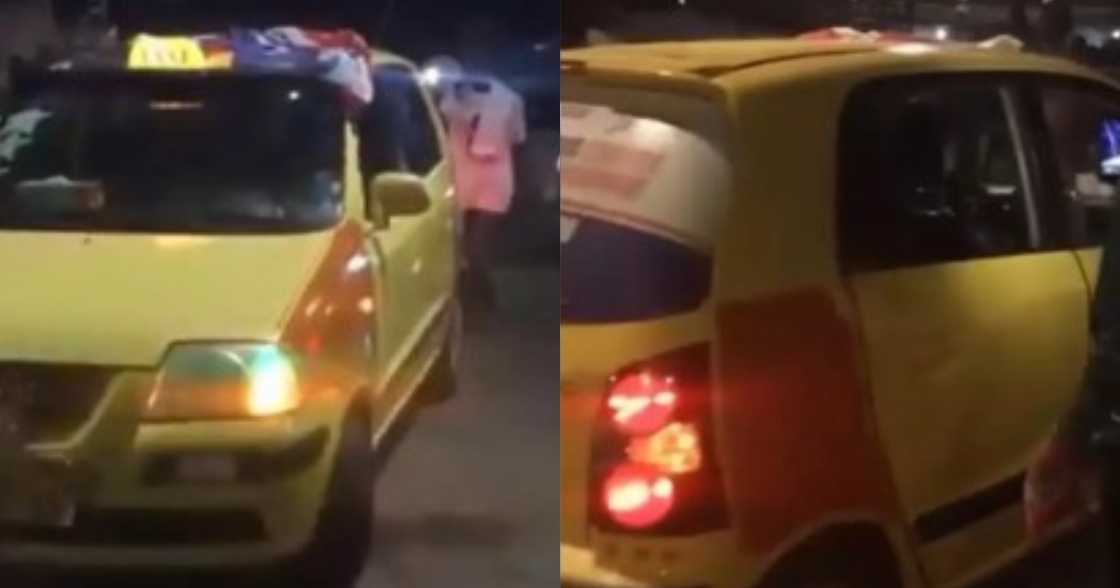 Taxi with no driver moving in town spotted at Hohoe in Volta Region; video drops Taxi with no driver moving in town spotted at Hohoe in Volta Region; video drops