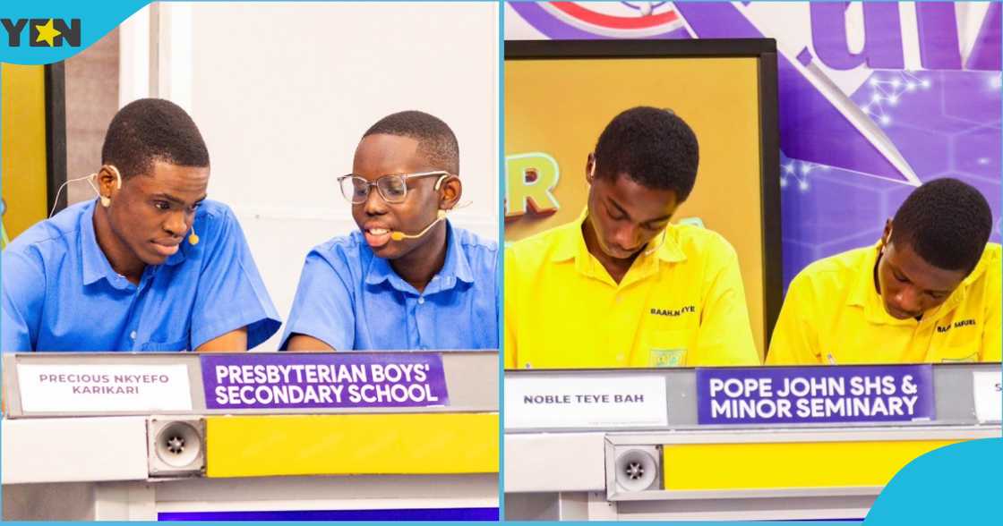 Photo of Presec and Pope John SHS NSMQ contestants Photo of Presec and Pope John SHS NSMQ contestants