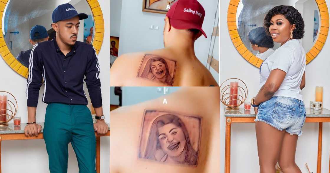 Afia Schwar's Son Shows Her Love; Tattoos Her Beautiful Face On His Back In Video Afia Schwar's Son Shows Her Love; Tattoos Her Beautiful Face On His Back In Video