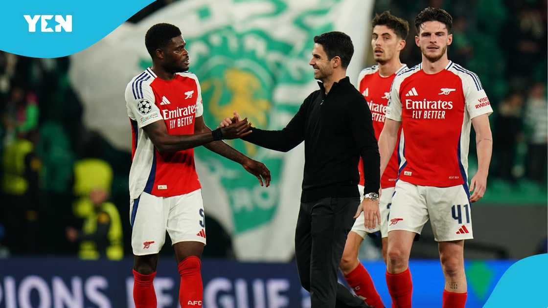 Mikel Arteta, Arsenal, Paris Saint-Germain, PSG, Champions League, semi-final, Thomas Partey. Mikel Arteta, Arsenal, Paris Saint-Germain, PSG, Champions League, semi-final, Thomas Partey.