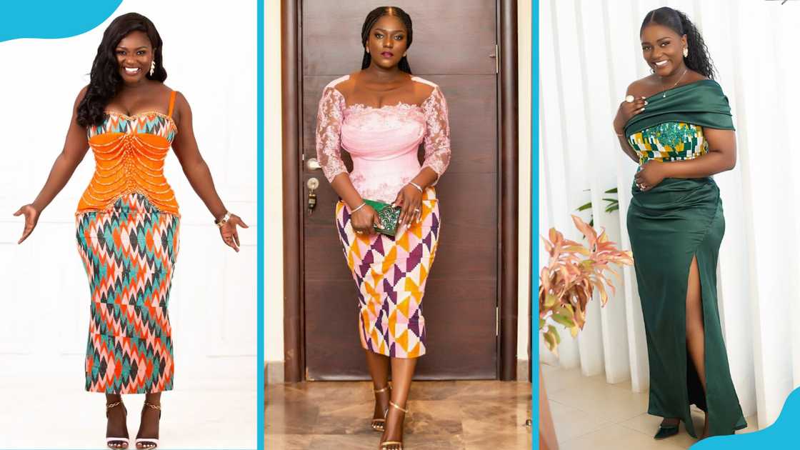 Women wearing Kente church wedding dresses Women wearing Kente church wedding dresses