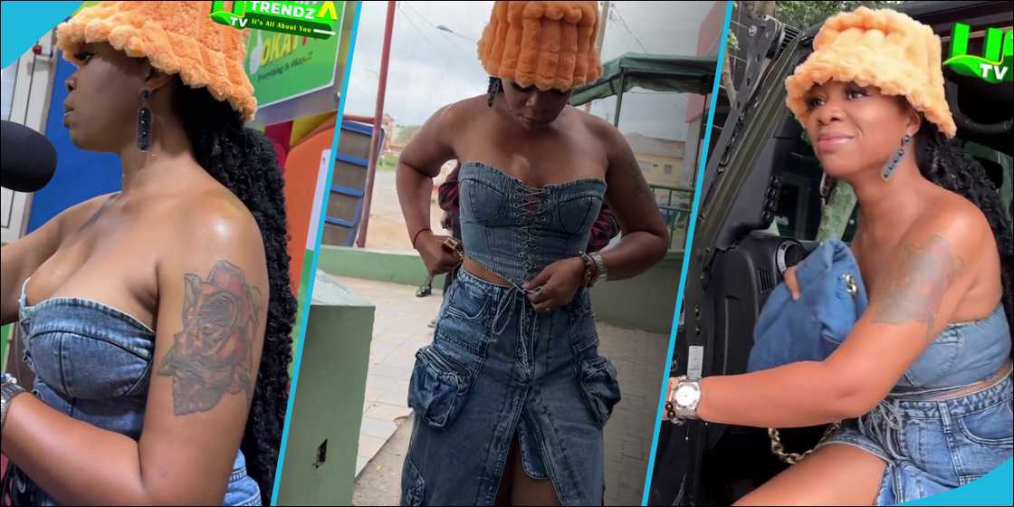 Michy slays in a denim top and skirt Michy slays in a denim top and skirt