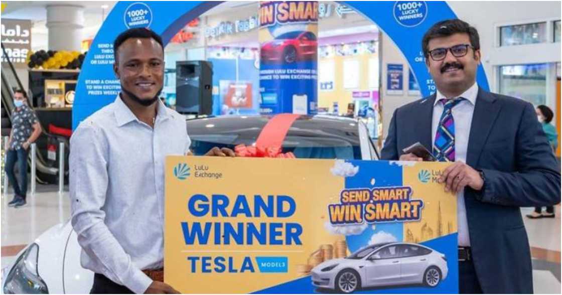 Ghanaian wins new Tesla Model 3 car