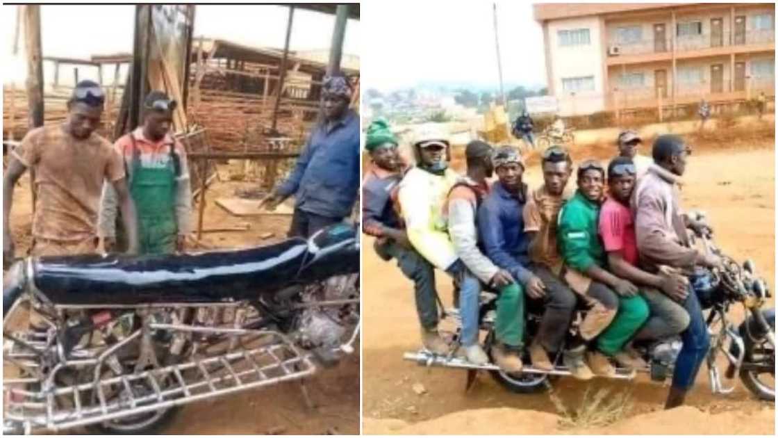 Photos of Okada with Long Seat that Can Carry 8 People all at once Break the internet