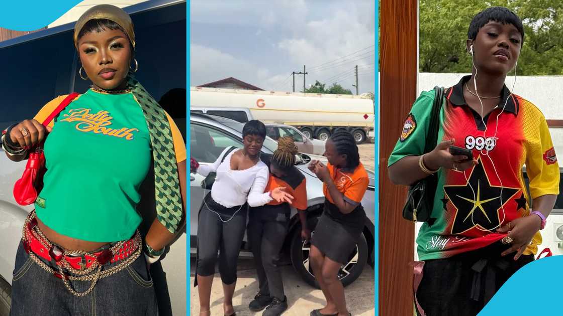 Gyakie, pump attendant, filling station, content, TikTok, video, fans, nature, humble. Gyakie, pump attendant, filling station, content, TikTok, video, fans, nature, humble.