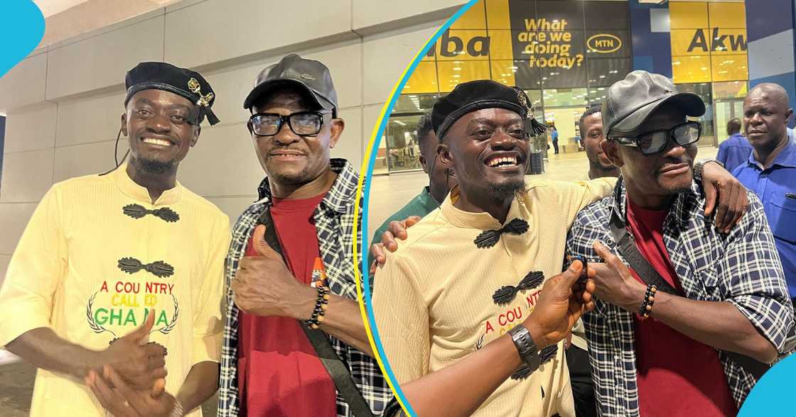 Lil Win sleeps at the airport as he awaited the arrival of Nigerian actor Francis Odega