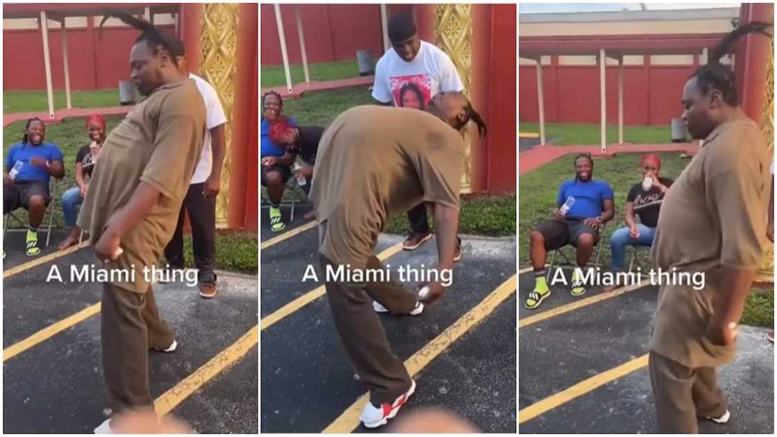 Man with potbelly show off dance, other uncles around hail him Man with potbelly show off dance, other uncles around hail him