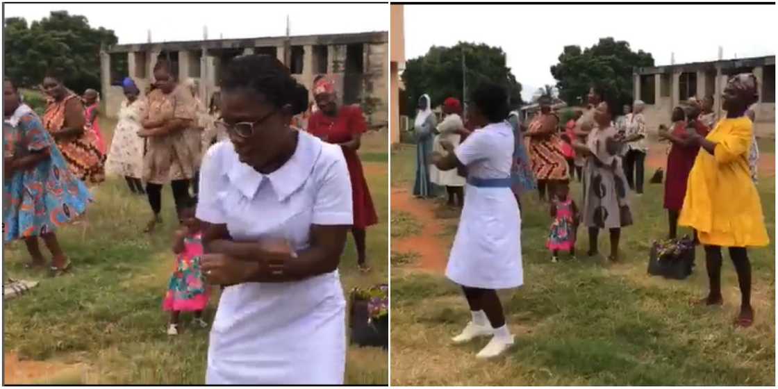 Pregnant women dance at antenatal class