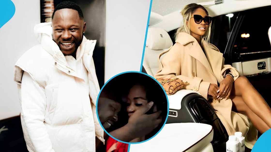 Medikal, Eazzy, Medikal and Eazzy, Medikal's girlfriend, Fella Makafui, Medikal's child Medikal, Eazzy, Medikal and Eazzy, Medikal's girlfriend, Fella Makafui, Medikal's child