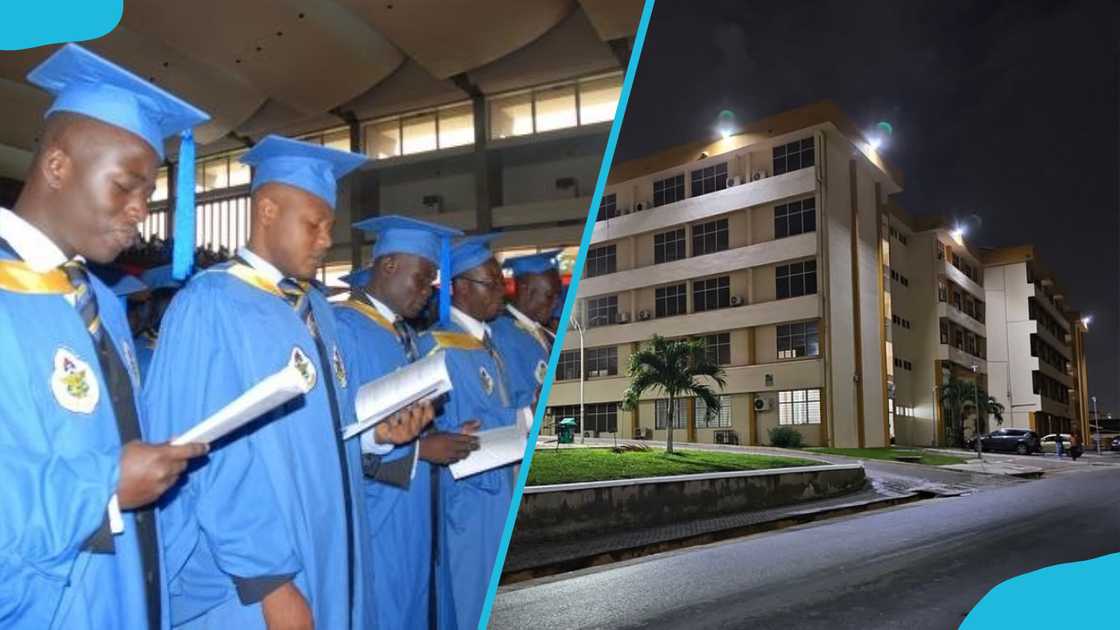 KNUST's campus buildings and graduation ceremony KNUST's campus buildings and graduation ceremony