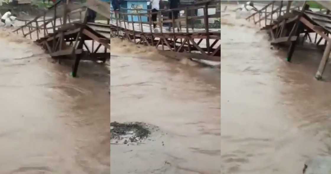 Kumasi Flood: 50-year-old woman loses her life as wooden footbridge collapses with her in Kumasi Kumasi Flood: 50-year-old woman loses her life as wooden footbridge collapses with her in Kumasi