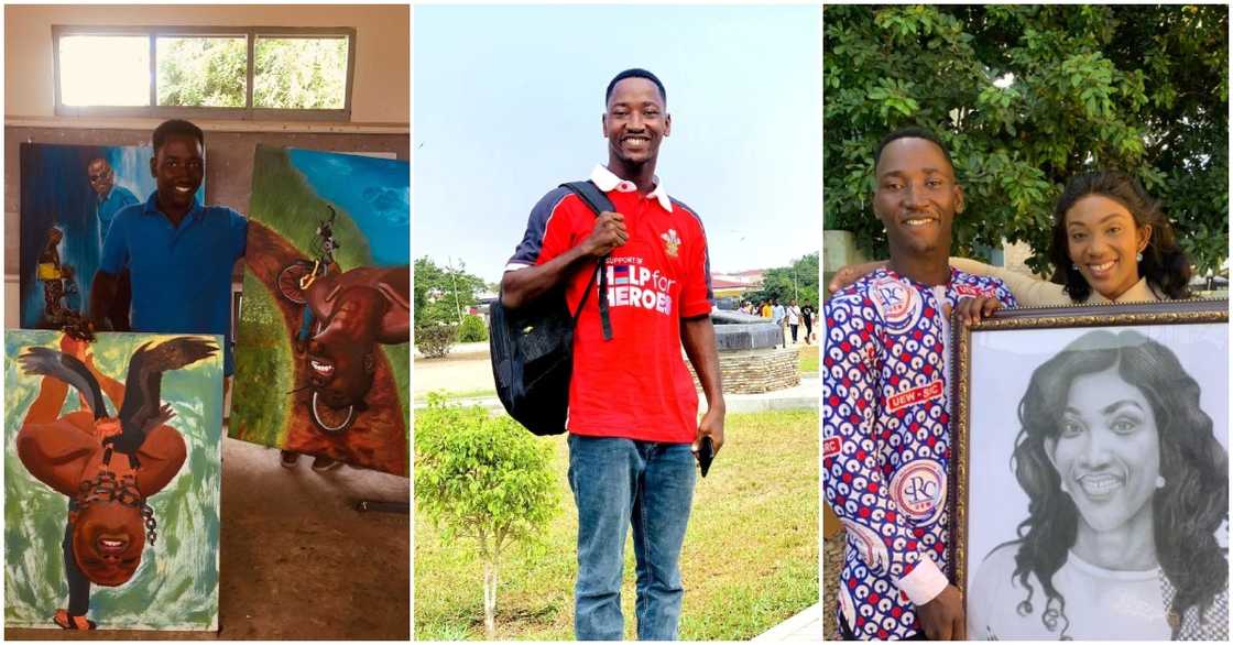 Photo of UEW student Samuel Akonnor and the time he met Portia Gabor of TV3 Photo of UEW student Samuel Akonnor and the time he met Portia Gabor of TV3