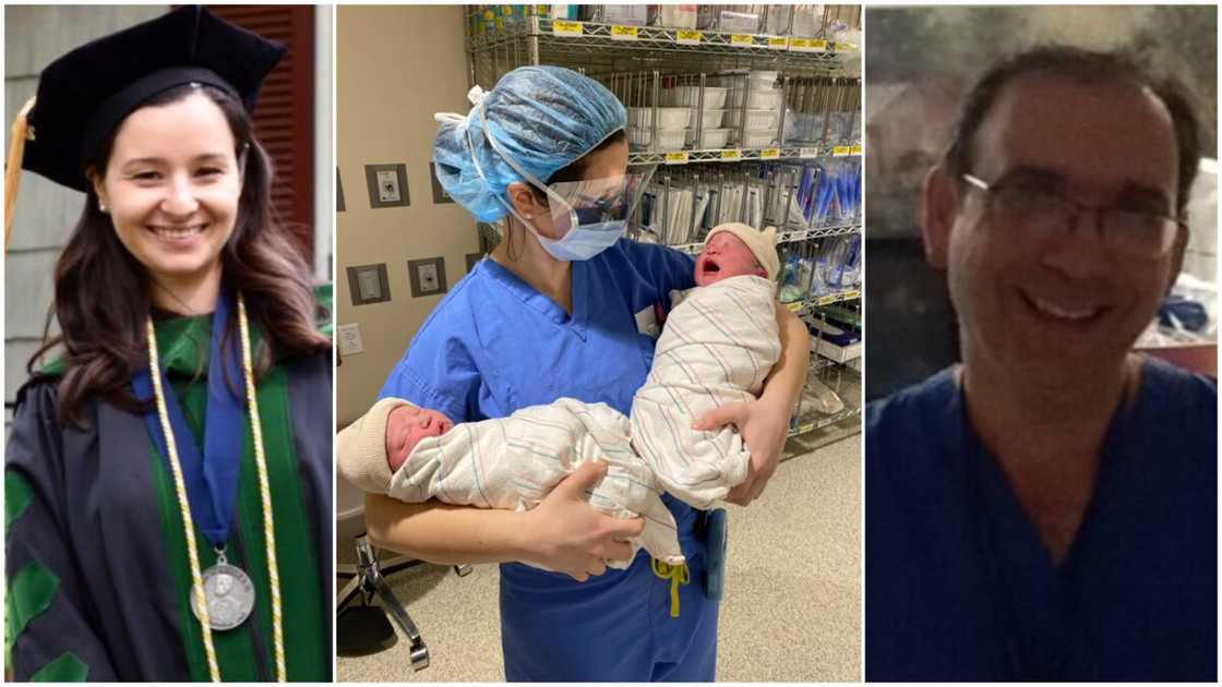 Lady delivers her first twins, send photo to doctor who delivered her as a baby 26 years ago Lady delivers her first twins, send photo to doctor who delivered her as a baby 26 years ago