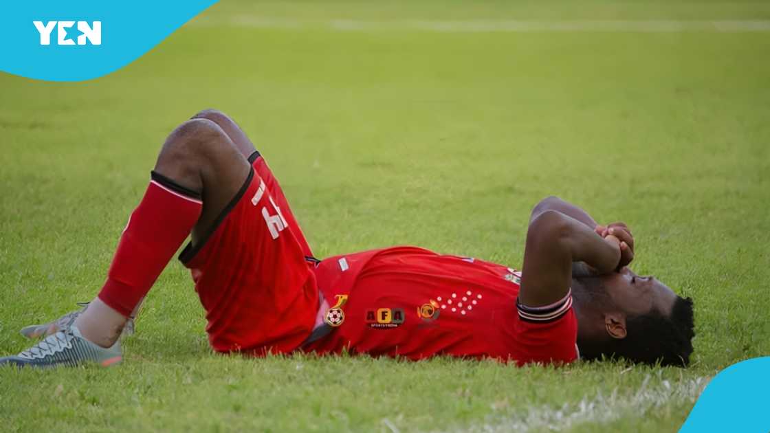 A Kotoko player was crestfallen after his side's defeat.
