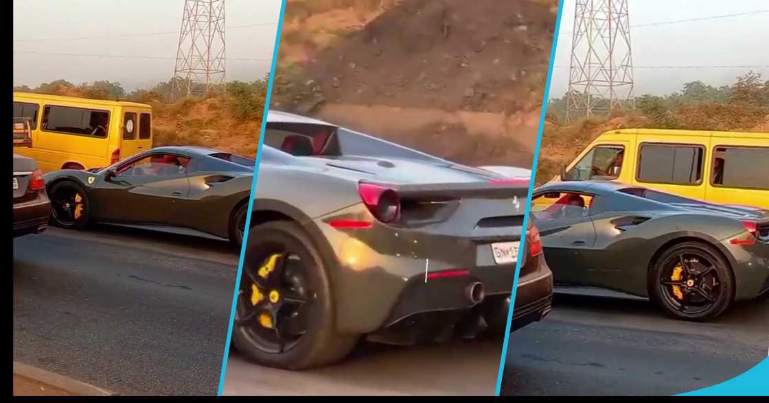 Ferrari 488 was spotted on the streets of Ghana as many wondered who the owner of the luxury car was.