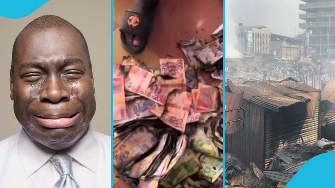 Ghanaian Man, Stack Of Cash, Destroyed By Fire, Savings, Kantamanto fire