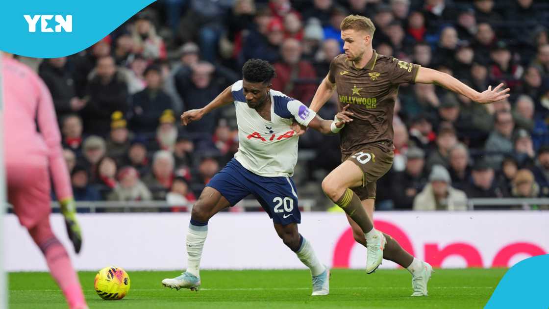 Mohammed Kudus, Tottenham Hotspur, Premier League, Brentford, Kudus take-ons, Kristoffer Ajer.