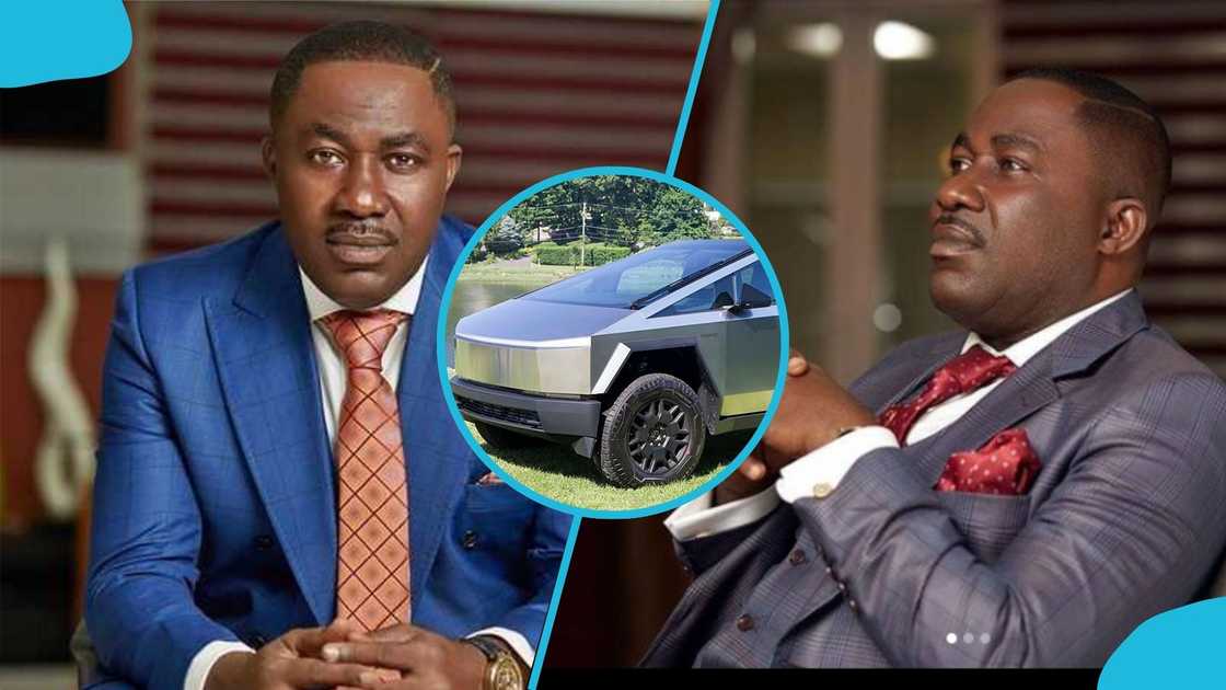 Osei Kwame Despite, flaunts, Tesla, Cybertruck, First , Ghana, luxury vehicles, richest man in Ghana