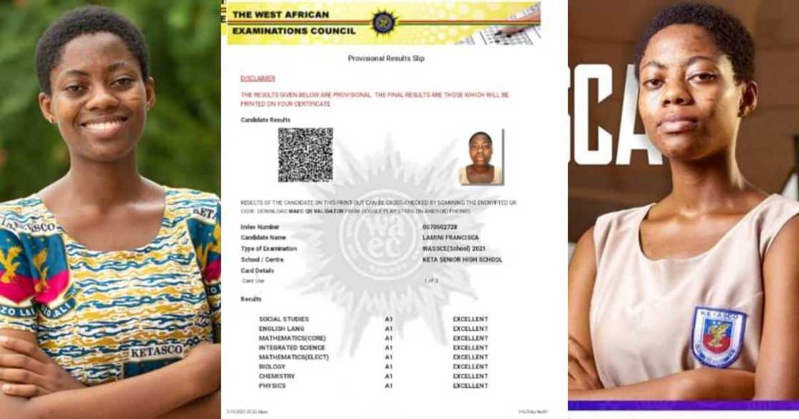 Francisca Lamini WASSCE results