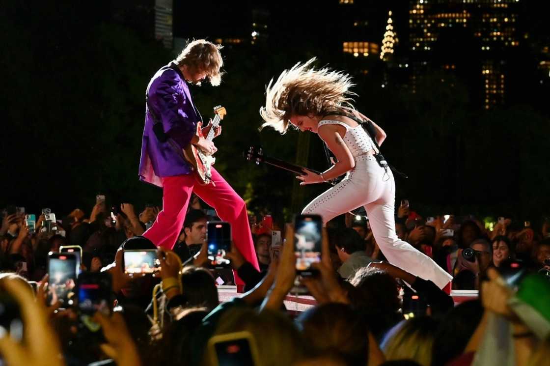 Italian band Maneskin, shown here performing during the Global Citizen Festival at Central Park in New York in September 2022, is among the Grammy contenders for Best New Artist Italian band Maneskin, shown here performing during the Global Citizen Festival at Central Park in New York in September 2022, is among the Grammy contenders for Best New Artist