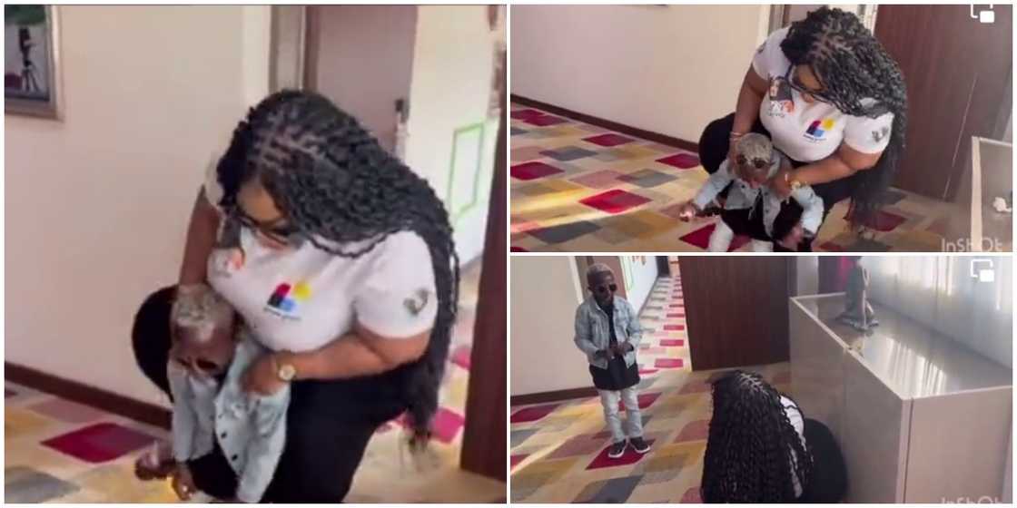 Grand P carries Eudoxie Yao in pics Grand P carries Eudoxie Yao in pics