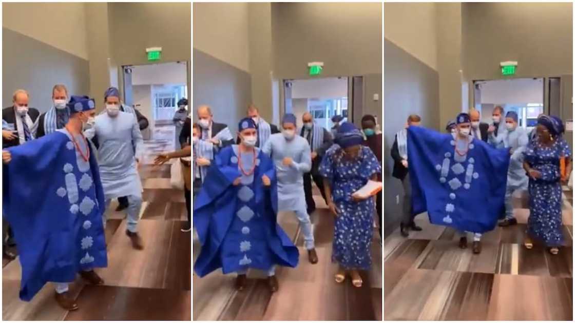 White man and his groomsmen dance to Yoruba song as man gets to 'marry' Nigerian, video goes viral White man and his groomsmen dance to Yoruba song as man gets to 'marry' Nigerian, video goes viral
