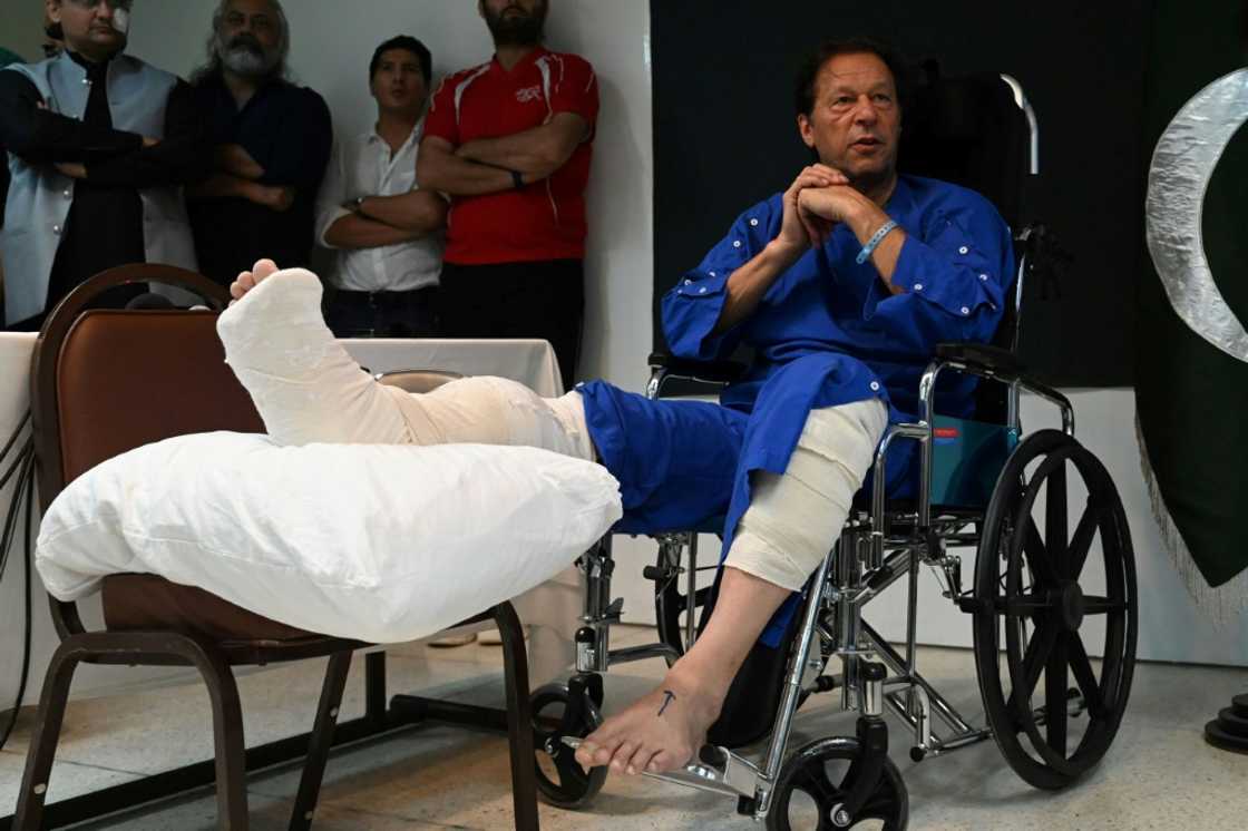 Former Pakistan prime minister Imran Khan, recovering from his wounds at a hospital in Lahore, accused his successor of being in a plot to kill him Former Pakistan prime minister Imran Khan, recovering from his wounds at a hospital in Lahore, accused his successor of being in a plot to kill him