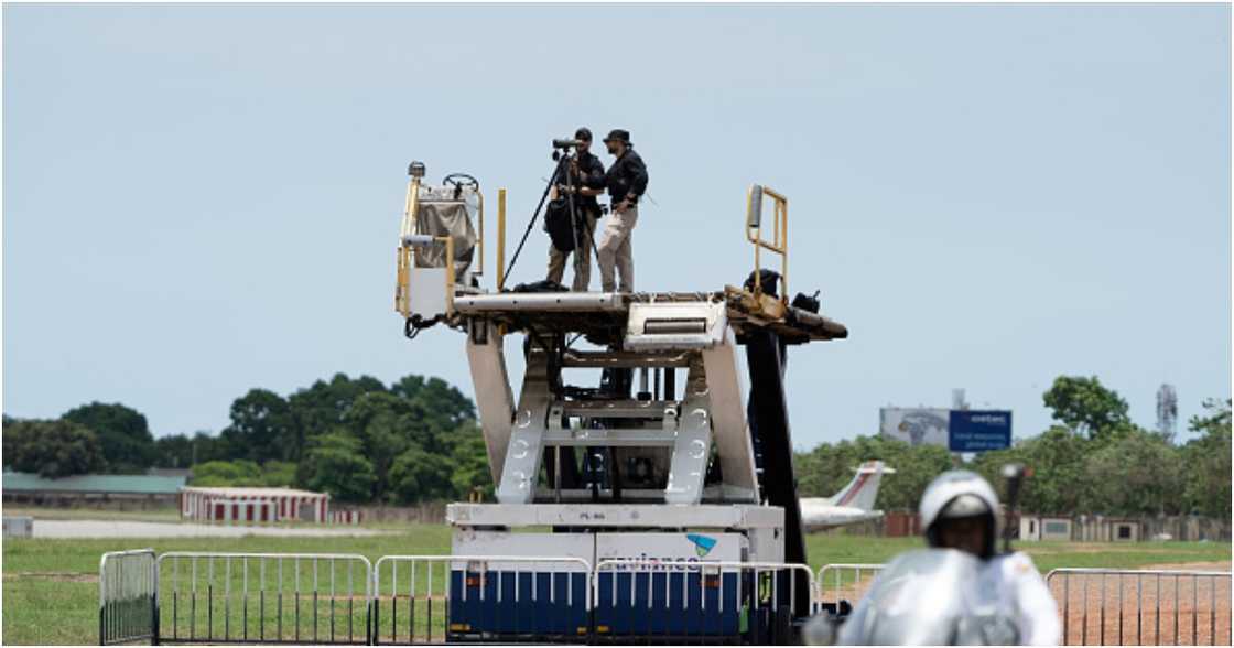 US secret service scoping the airport area ahead of Kamala Harris arrival.