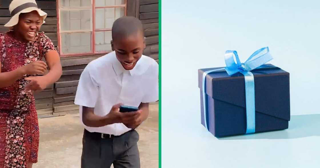 A TikTok video captured an overjoyed son after his mom surprised him with a new phone. A TikTok video captured an overjoyed son after his mom surprised him with a new phone.