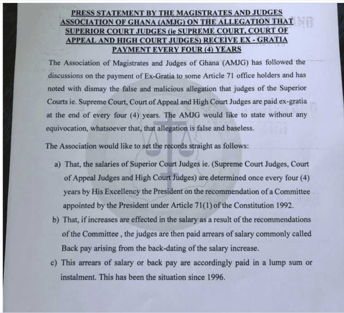 Judges deny receiving ex gratia every four years. Judges deny receiving ex gratia every four years.