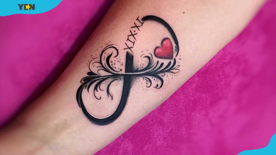 Roman numerals infinity style tattoo Roman numerals infinity style tattoo