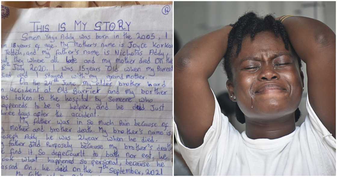 Photo of letter of orphaned class 6 pupil and an image used for this report. Photo of letter of orphaned class 6 pupil and an image used for this report.
