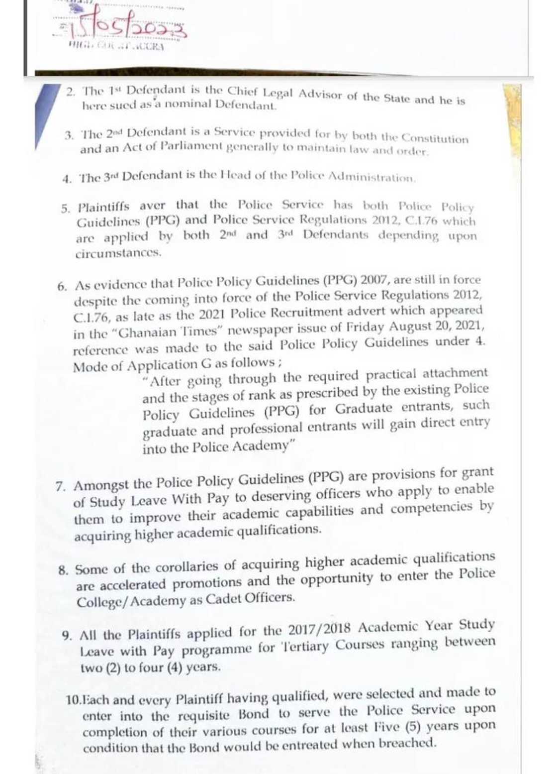 The Inspector General of Police, the police service and the Attorney General have been sued by 82 police officers The Inspector General of Police, the police service and the Attorney General have been sued by 82 police officers