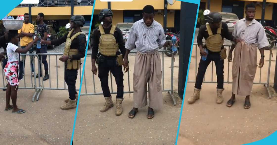 Photo of police man and content creator Photo of police man and content creator