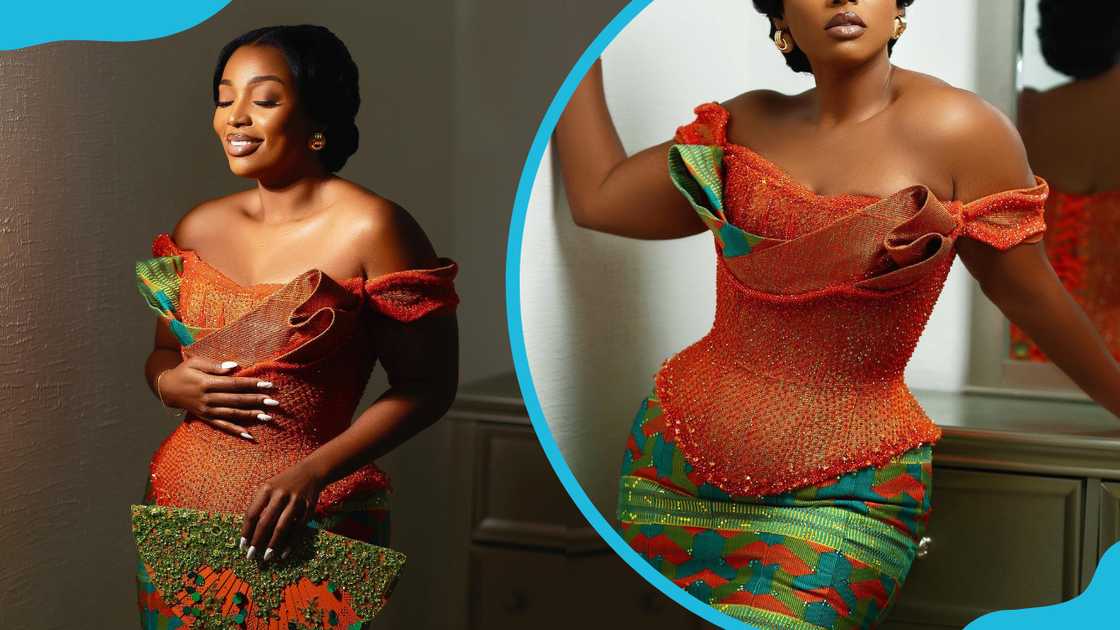 Ruffled drop sleeve corseted gown with luxe beadwork Ruffled drop sleeve corseted gown with luxe beadwork