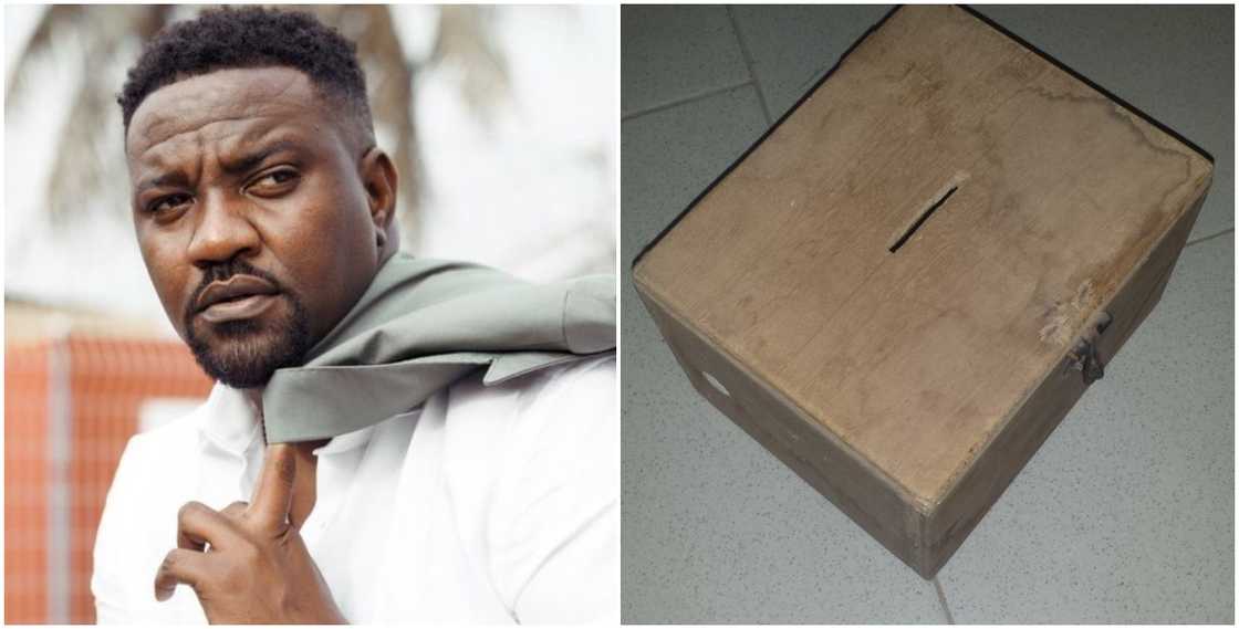 John Dumelo and a susu box