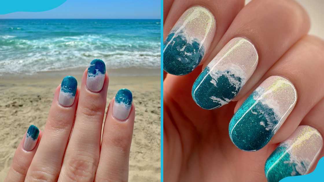 Blue wave beach nails Blue wave beach nails