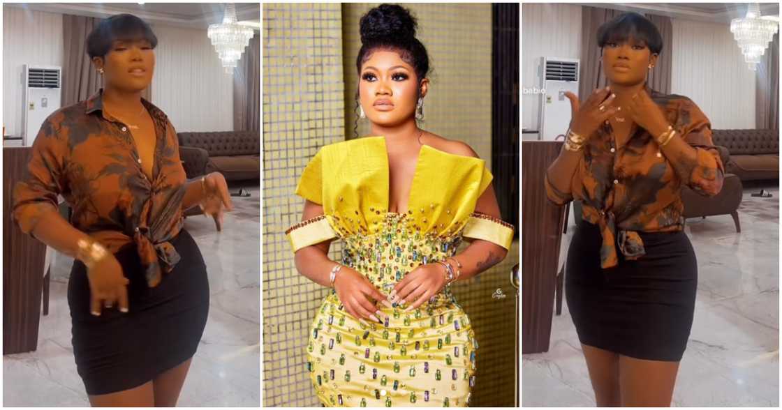 Sandra Ababio shows off posh living room.