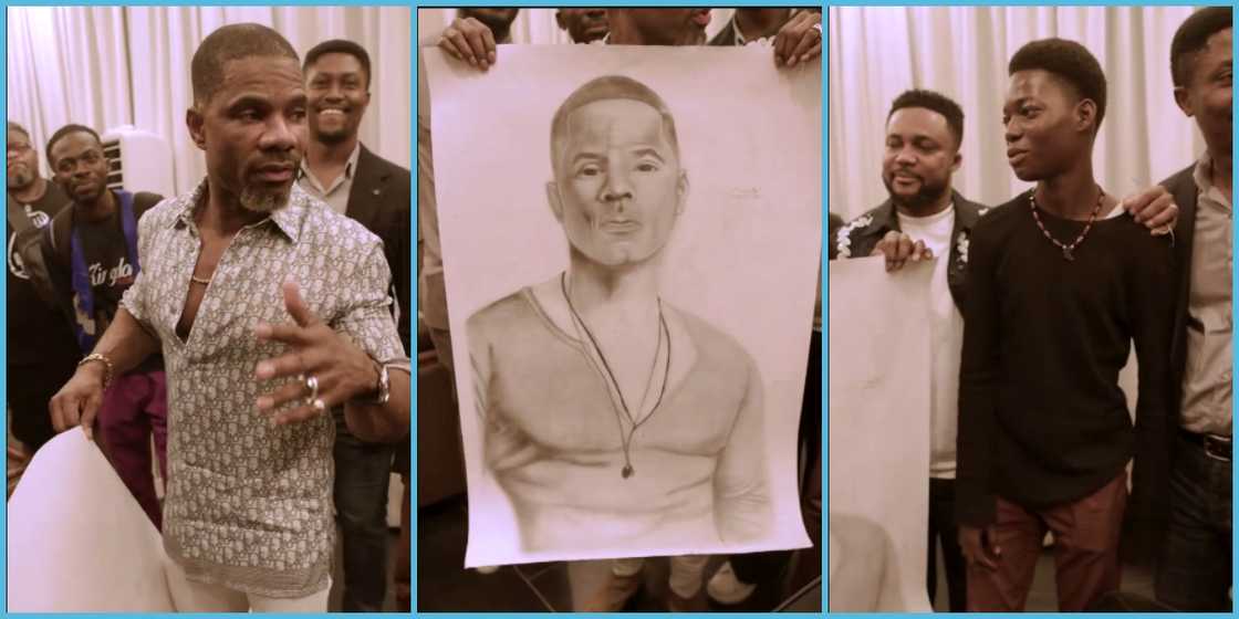 Young Ghanaian artist draws Kirk Franklin and gifts him the portrait