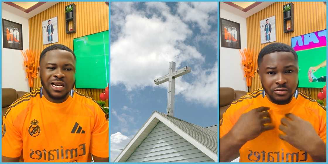 Young Ghanaian man gives reasons why he would not enter a church again. Young Ghanaian man gives reasons why he would not enter a church again.