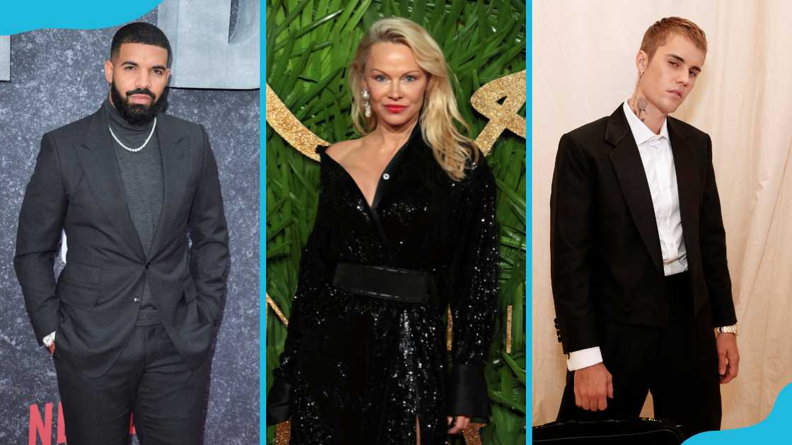 Famous Canadians: Drake (L), Pamela Anderson (C) and Justin Beiber (R) Famous Canadians: Drake (L), Pamela Anderson (C) and Justin Beiber (R)