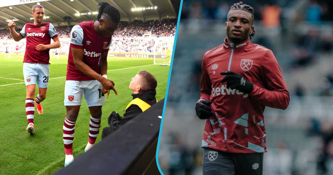 Mohammed Kudus and Newcastle ballboy's encounter at St James' Park.