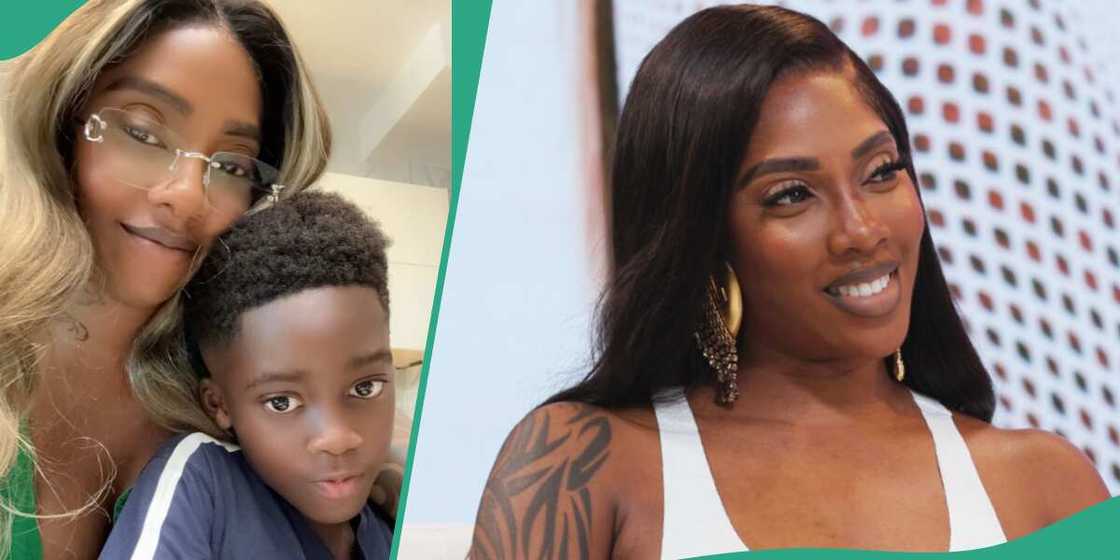 Tiwa Savage and son in new video. Tiwa Savage and son in new video.