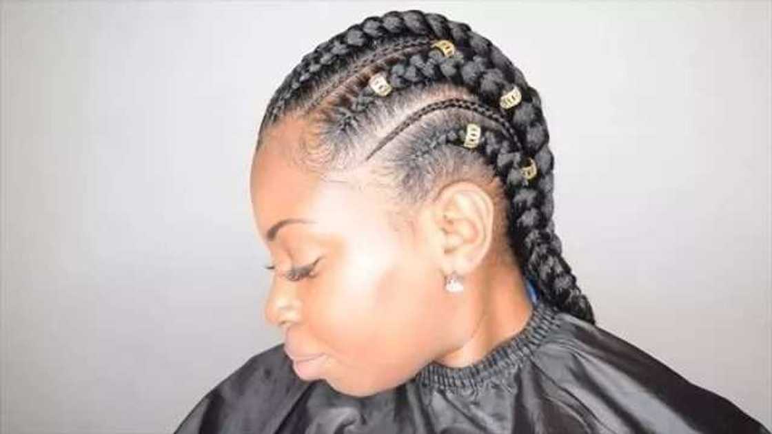 Ghana weaving braids with beads